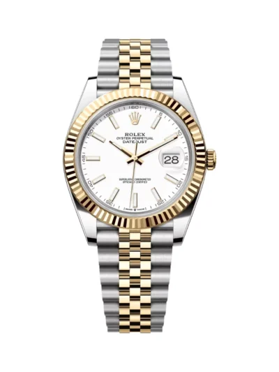 Rolex Datejust 126333-0016 Oystersteel 18kt Yellow Gold 41mm White Dial Mens Watch