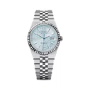 Rolex Land-Dweller 127236-0001 Platinum 36mm Ice-Blue Honeycomb Motif Dial Ladies Watch
