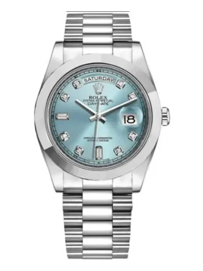 Rolex Day Date Ii 218206 Ice Blue Diamond Platinum 41Mm President Bracelet Men’S Watch