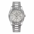 Rolex Day-Date 228239-0055 40Mm White Gold Fluted Bezel Meteorite Baguette Diamond Dial Men’S Watch