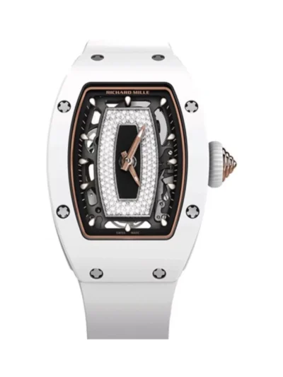 Richard Mille RM07-01 White Ceramic White Rubber Straps