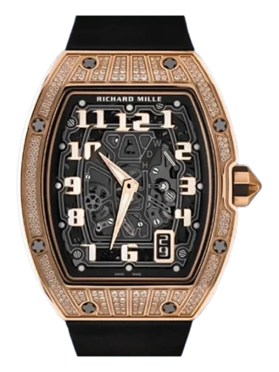 Richard Mille Rm67-01 Rg Skeleton Automatic Extra Flat Diamond Pave 38.7Mm 18K Rose Gold Ladies Watch