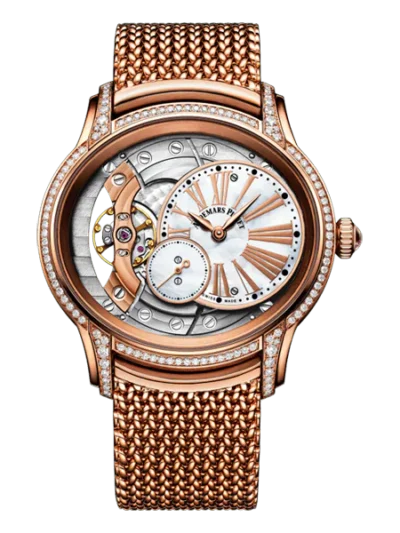 Audemars Piguet Millenary 77247OR.ZZ.1272OR.01 White Mother Of Pearl 39.5Mm 18K Rose Gold Watch