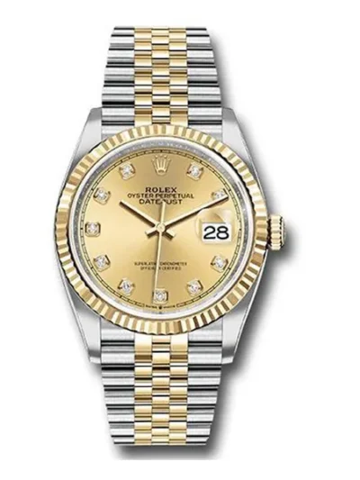 Rolex Datejust 126233 CHDJ Stainless Steel And 18Kt Yellow Gold 36mm Champagne Diamond Dial Men’s Watch