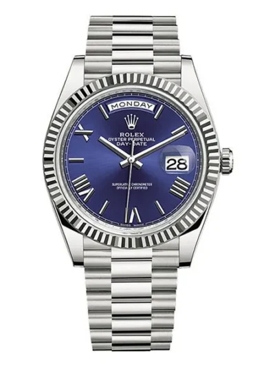 Rolex Day Date 228239 Blrp Blue Deconstructed Roman 40Mm 18Kt White Gold Men’S Watch