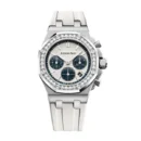 Audemars Piguet Royal 26231St.Zz.D010Ca.01 Oak Offshore Chronograph Silver Dial Gem-Set Bezel 37Mm Stainless Steel Ladies Watch