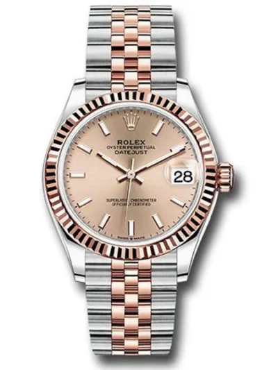 Rolex Datejust 278271 Roij Rose Index 31Mm Oyster Perpetual 18K Rose Gold & Steel Men’S Watch