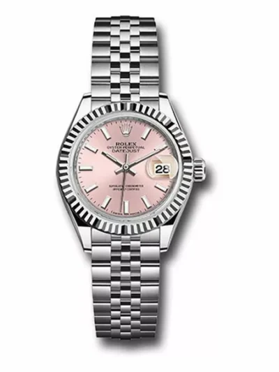 Rolex Datejust 279174 Pij Pink Index 28Mm Fluted Bezel Full Steel