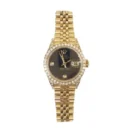 Rolex Oyster Perpetual Datejust Onyx Diamond Dial Ladies Watch