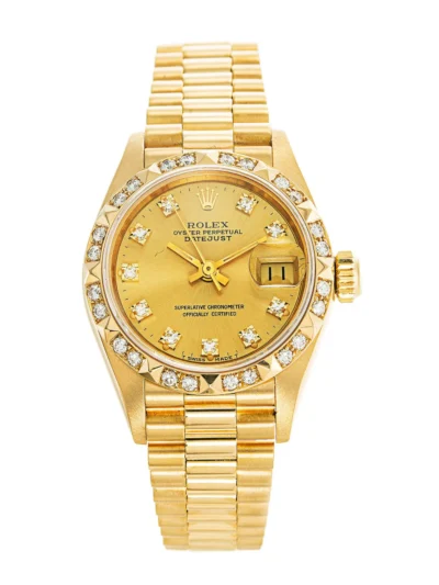 Rolex Datejust 26 Diamond Bezel Champagne Diamond Dial Ladies’ Watch