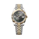 Rolex Datejust 126333-0020 Oystersteel Fluted Bezel 41mm Grey Green Roman Dial Men’s Watch