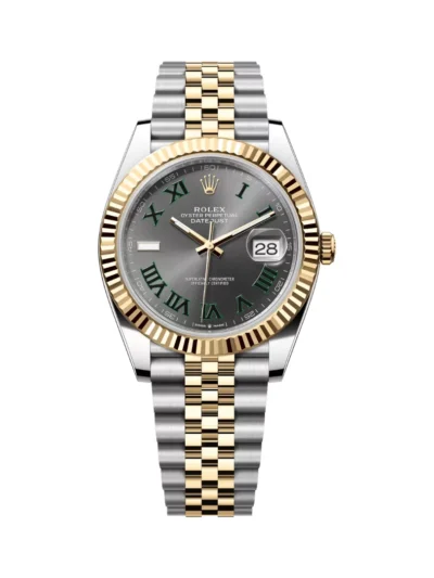 Rolex Datejust 126333-0020 Oystersteel Fluted Bezel 41mm Grey Green Roman Dial Men’s Watch