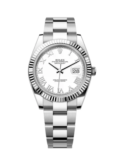 Rolex Datejust 41 Oyster Perpetual 126334-0023 White Gold Roman Numerals 41mm White Dial Mens Watch