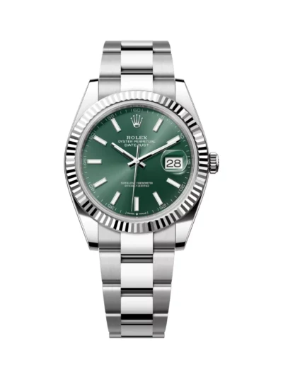 Rolex Datejust 41 Oyster perpetual 126334-0027 White Gold 41mm Mint Green Dial Men’s Watch
