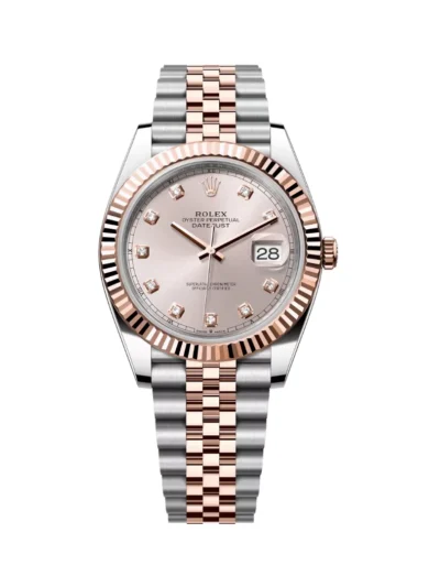 Rolex Datejust 126331-0008 Oyster Perpetual 18K Everose Gold 41Mm Sundust Dial Diamond Markers Men’s Watch