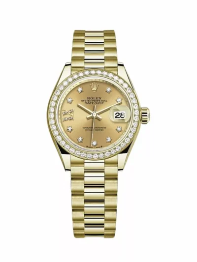 Rolex Lady Datejust M279138Rbr-0006 28Mm Yellow Gold And Diamond