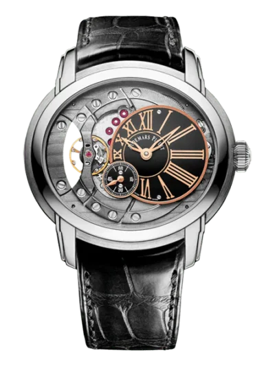 Audemars Piguet Millenary 15350St.Oo.D002Cr.01 Automatic 47Mm Stainless Steel Black Leather Straps Men’S Watch